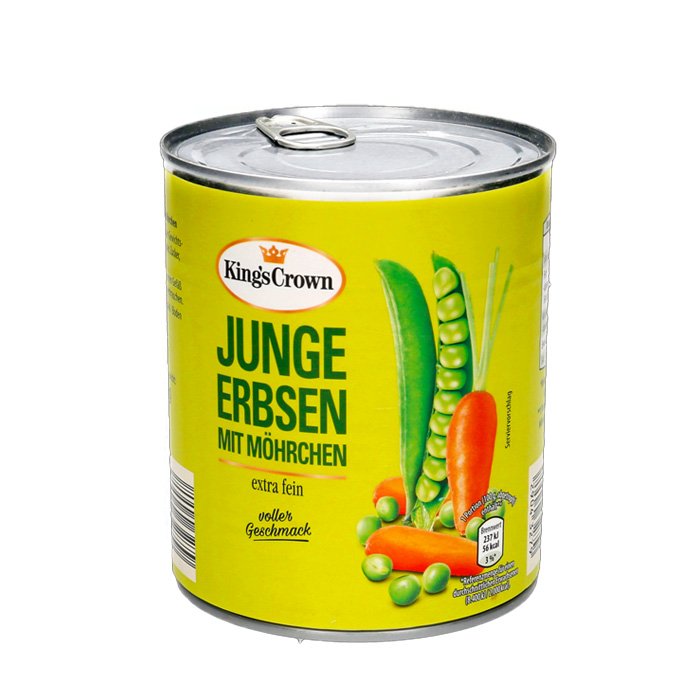 Pois avec carottes en boîte